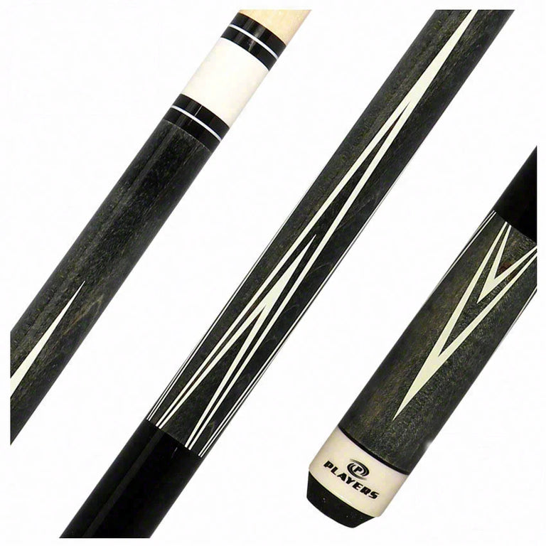 Players Classic Series Smoke Gray Stained Maple 4 Point Graphic Pool Cue - C803