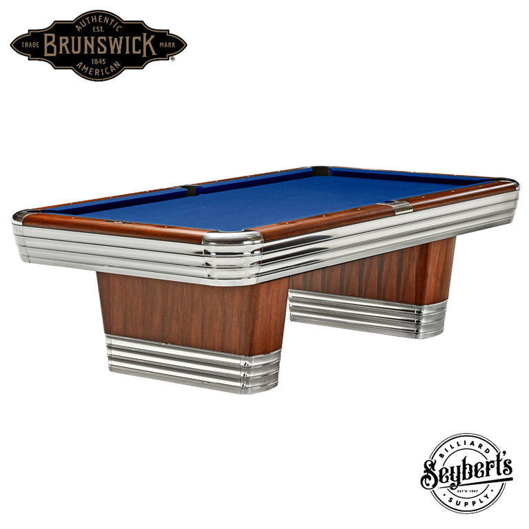 Brunswick Centennial Rosewood Chrome Pool Table
