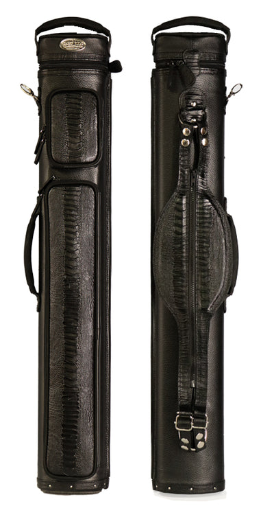 Castillo 2x4 Hard Leather Case - Black Leather with Black Ostrich Leg Accent