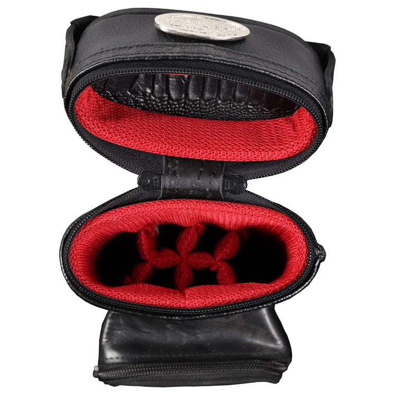 Castillo 2x4 Hard Leather Case - Black Leather with Black Ostrich Leg Accent