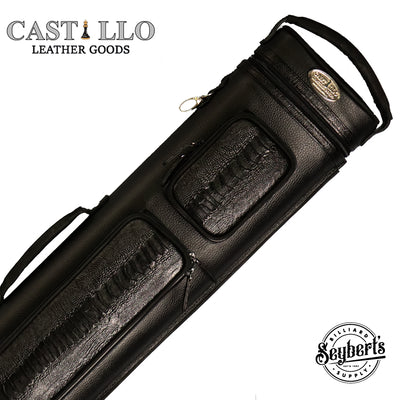 Castillo 4x7 Hard Leather Case - Black Leather with Black Ostrich Leg Accent