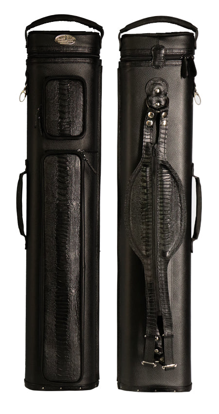 Castillo 4x7 Hard Leather Case - Black Leather with Black Ostrich Leg Accent