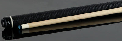Cueroc White with Black and Silver Sport Graphic Pool Cue with Weave Wrap