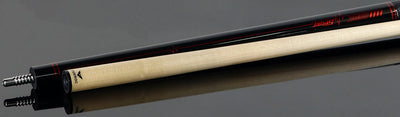 Cueroc Black with Red Sport Graphic Pool Cue with Weave Wrap