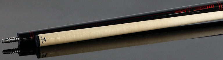 Cueroc Black with Red Sport Graphic No Wrap Pool Cue