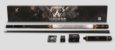 EVO Crown Royal Black Pool Cue with White Lizard Wrap Maxbing Edition