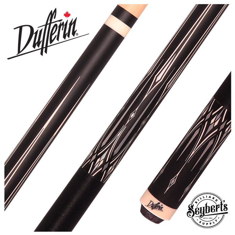 Dufferin Onyx Silver Play Cue with Linen Wrap