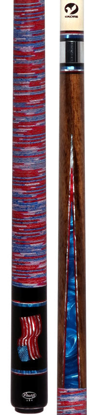 Viking Defender Series Rosewood Forearm and Blue Premium Pearl Points Pool Cue