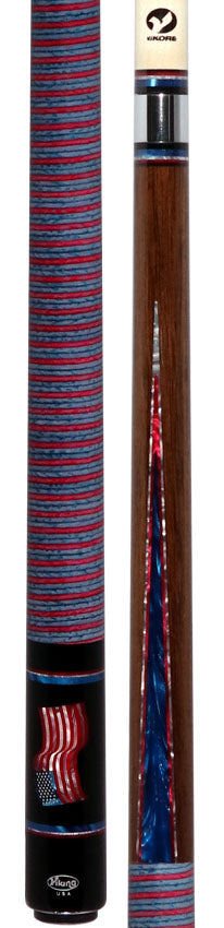 Viking Defender Series Rosewood Forearm and Blue Premium Pearl Points Pool Cue