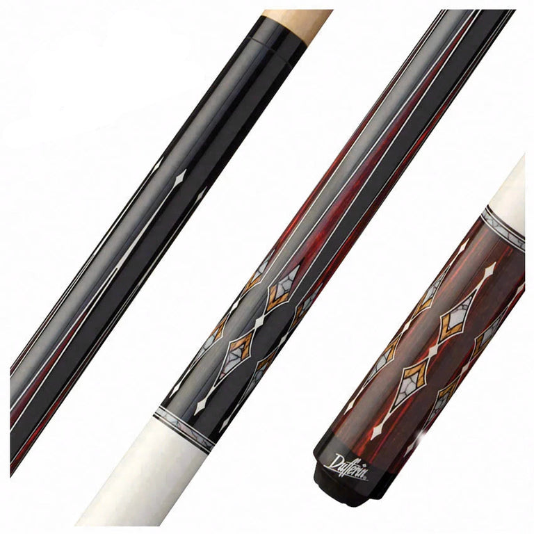 Dufferin Black/White and Rengas Wood Graphic Wrapless Pool Cue
