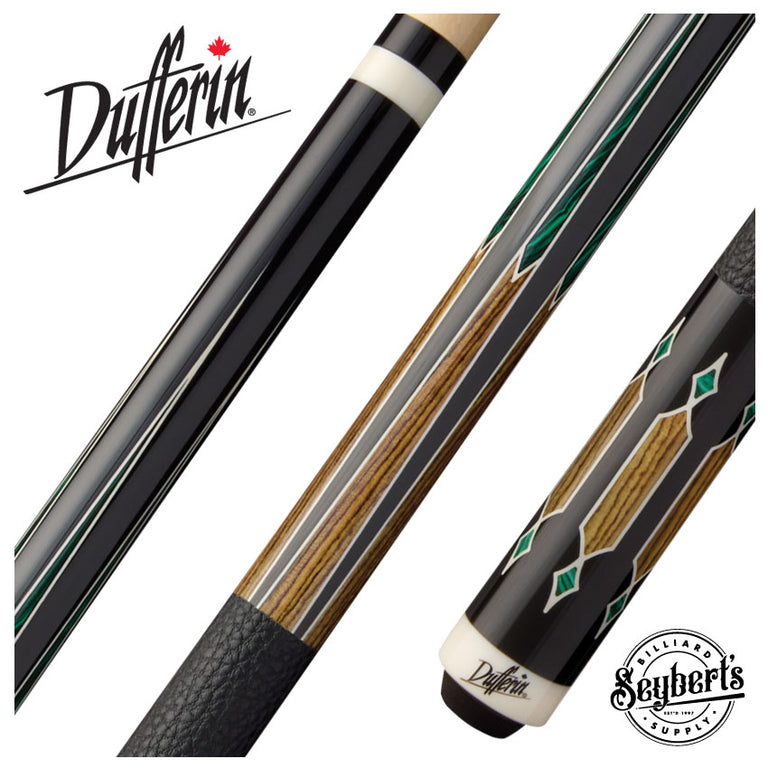 Dufferin Malachite Crown Pool Cue with Embossed Leather Wrap