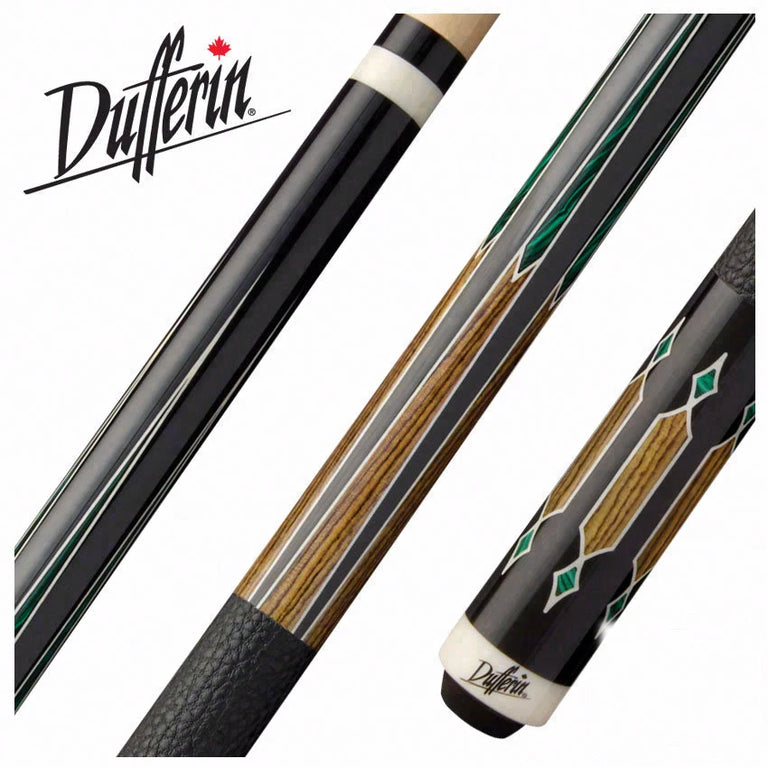 Dufferin Malachite Crown Pool Cue with Embossed Leather Wrap