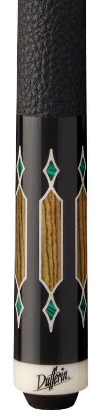 Dufferin Malachite Crown Pool Cue with Embossed Leather Wrap