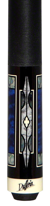 Dufferin 6 point Blue/Grey Graphic Pool Cue - D543 - Seybert's