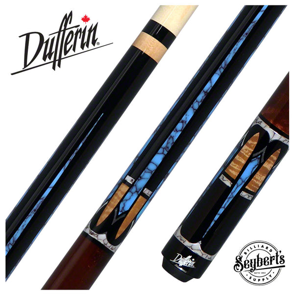 Dufferin Black With 6 Point Turquoise Graphic Graphic Pool Cue