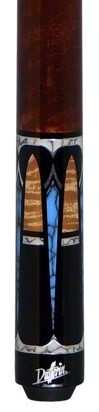 Dufferin D546 Black With 6 Point Turquoise Graphic Graphic Pool Cue