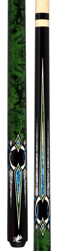 Dufferin D547 6 point Black and Green Graphic Pool Cue
