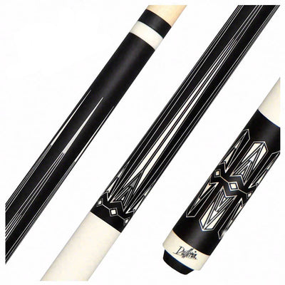 Dufferin 6 point Black / White Graphic Pool Cue - D548