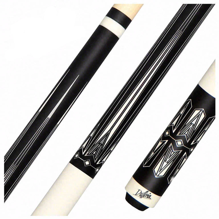 Dufferin 6 point Black / White Graphic Pool Cue - D548