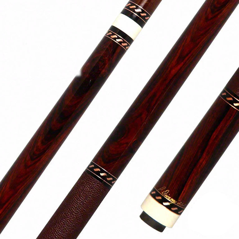 Pat Diveney Cocobolo Copper Ringwork and Elephant Wrap Custom Pool Cue With Two Dark Roast Trans-K Shafts - DC3200