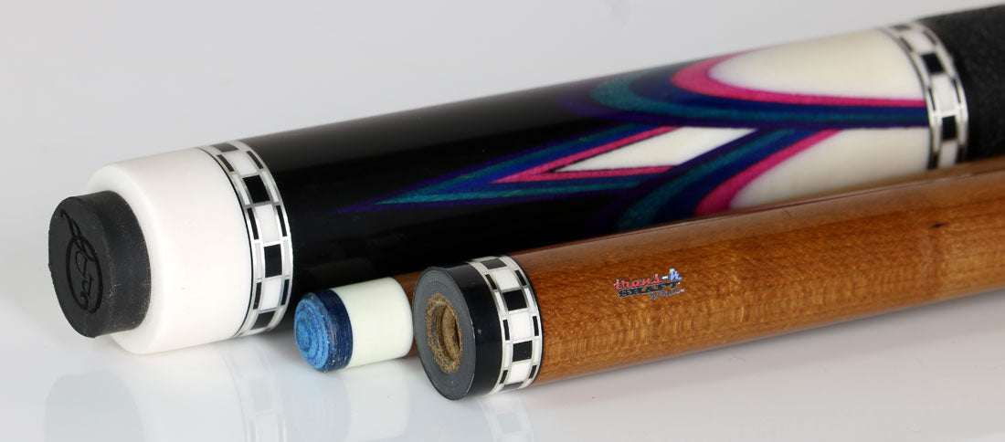 Pat Diveney Ebony Butteryfly White/Pink/Blue/Teal Custom Cue with
