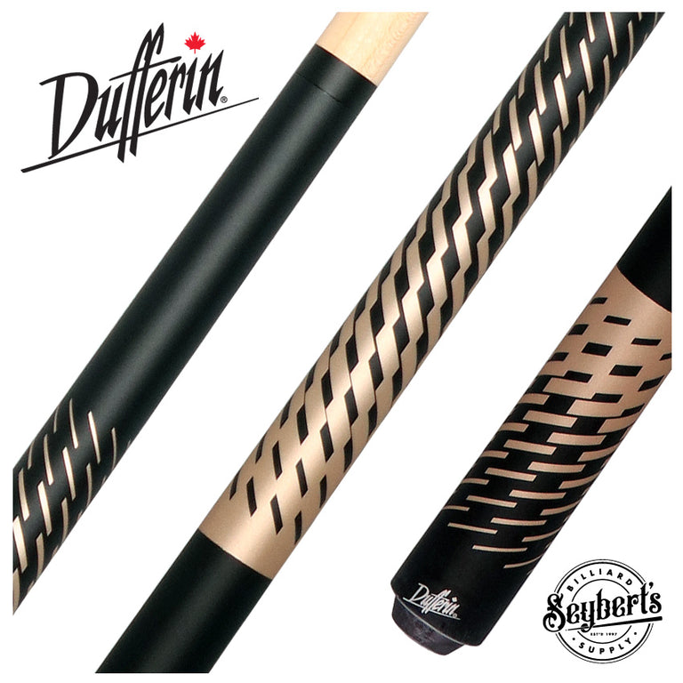 Dufferin Black and Gold Shadow Weave Wrapless Play Cue