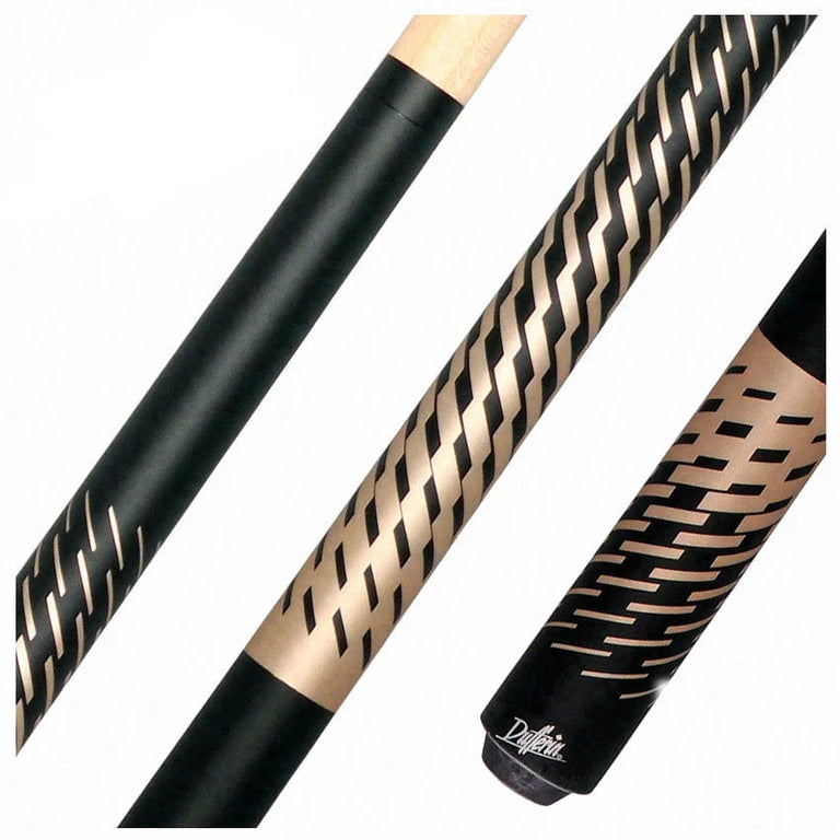 Dufferin Black and Gold Shadow Weave Wrapless Play Cue