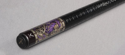 EVO Beast Amethyst Lion Leather Wrap Pool Cue Maxbing Edition