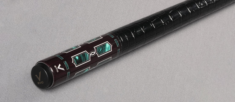 EVO Luna Malachite Eclipse Leather Wrap Pool Cue Maxbing Edition