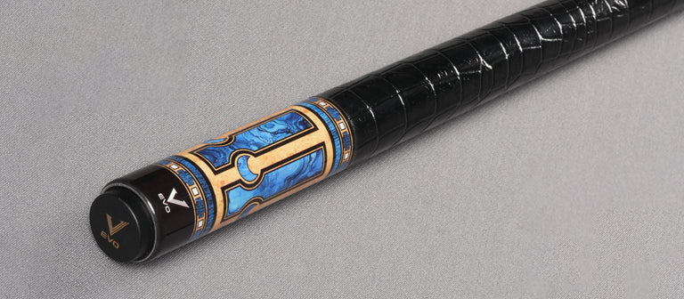 EVO Luna Sapphire Gate Leather Wrap Pool Cue Maxbing Edition