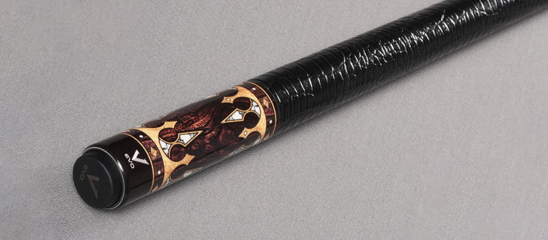 EVO Crown Series Ancient Oak Leather Wrap Pool Cue Maxbing Edition