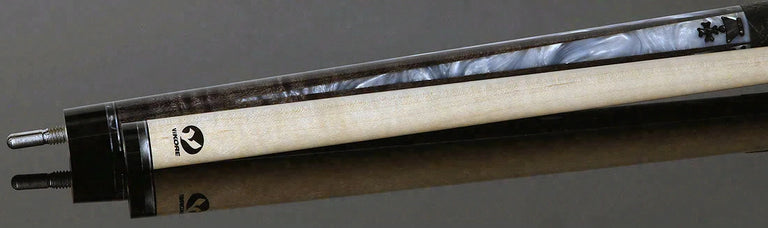 Viking Defender Series Smoke Gray with White Pearl Points and Smoke Pearl Chess Inlays Pool Cue - DF1211