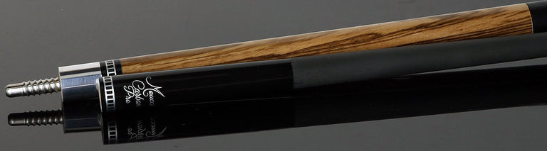 Meucci Exotic Wood Series Zebrawood Pool Cue with Lizard Leather Wrap and Carbon Shaft - EWSZWC