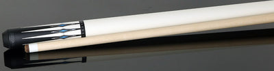 KODA Black-Stained Maple with White Points and Blue Inlay Graphic No Wrap Pool Cue - KD55
