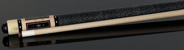 McDermott 50th Anniversary Series Birdseye Maple with Ebony Points and Mother of Pearl Inlays Pool Cue with Maple Shaft and Commemorative 1x1 Case