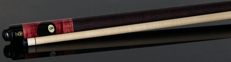 McDermott Burgundy/Walnut Stained Maple with 8 Ball Cue of the Month with G-Core Shaft
