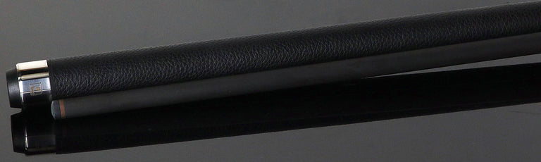 Little Monster Matte Black with 2 White Points Graphics Play Cue with Leather Wrap and Carbon Fiber Shaft