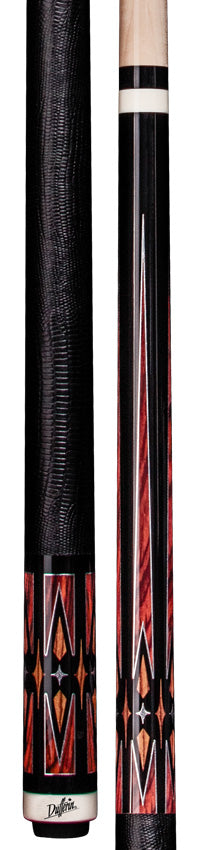 Dufferin Black and Cocobolo Play Cue with Embossed Leather Wrap