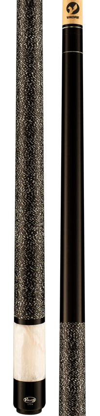 Viking ST0702 Storm Series Play Cue -Midnight Black-Stained Maple with White Premium Pearl Butt Sleeve