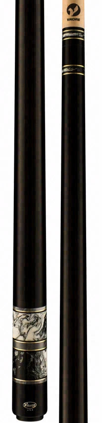 Viking Defender Series Midnight Black Stained Maple with Venetian Marble Premium Pearl Play Cue - DF0102