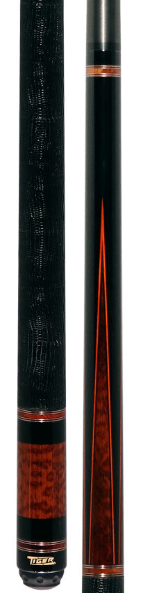 Tiger LX2 Ebony and Snakewood Pool Cue with Lizard Wrap and Fortis Pro Shaft