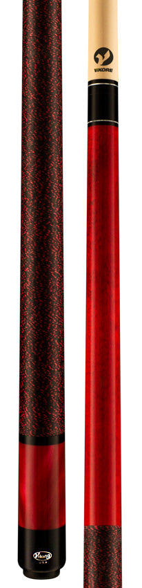 Viking ST0712 Storm Series Play Cue - Crimson-Stained Maple with Red Premium Pearl