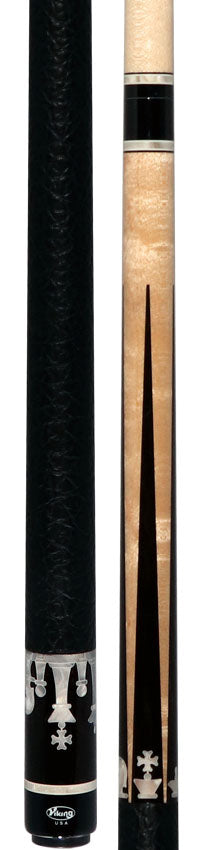 Viking Defender Series Maple with Ebony Points and White Pearl Chess Inlays Pool Cue - DF1200