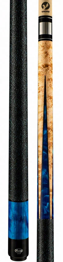 Viking Helix Series Khaki-Stained Birdseye Maple with Black and Blue Premium Pearl Play Cue - HL0304