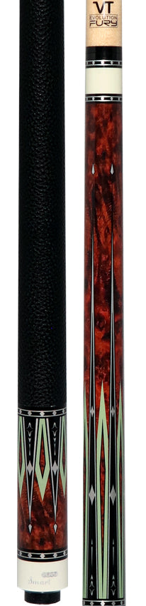 Fury Graphic Pool Cue with Pebble Grain Leather Wrap - FUVT2