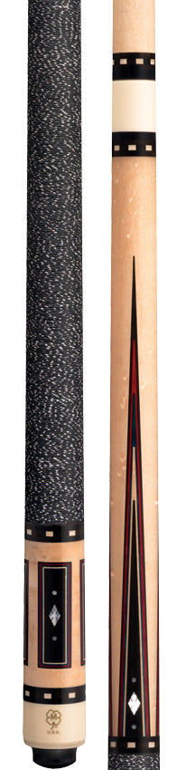 McDermott 50th Anniversary Series Birdseye Maple with Ebony Points and Mother of Pearl Inlays Pool Cue with Maple Shaft and Commemorative 1x1 Case
