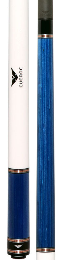 Cueroc Galaxy 4 Blue Stained Dymond Wood No Wrap Pool Cue with Carbon Fiber Shaft