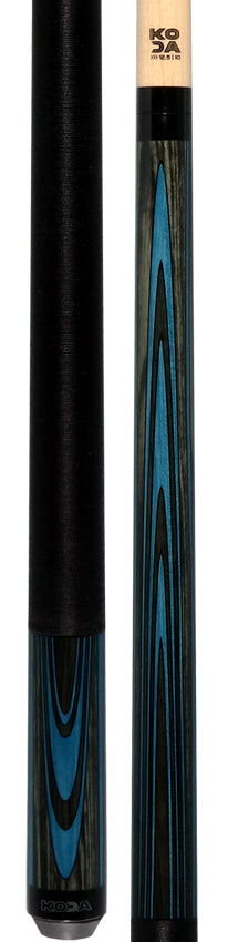 KODA Sky Blue and Gray Laminate Pool Cue with Linen Wrap