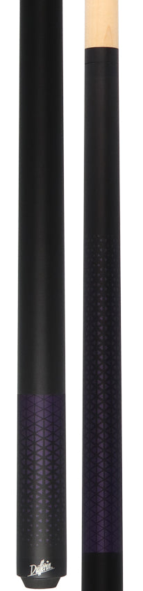 Dufferin Matte Black with Purple Triangle Design Wrapless Graphic Pool Cue - D349