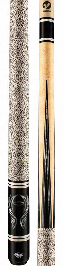 Viking Ovation Series Khaki-Stained Maple with Silver Pearl Angel Inlays Play Cue - OV0500
